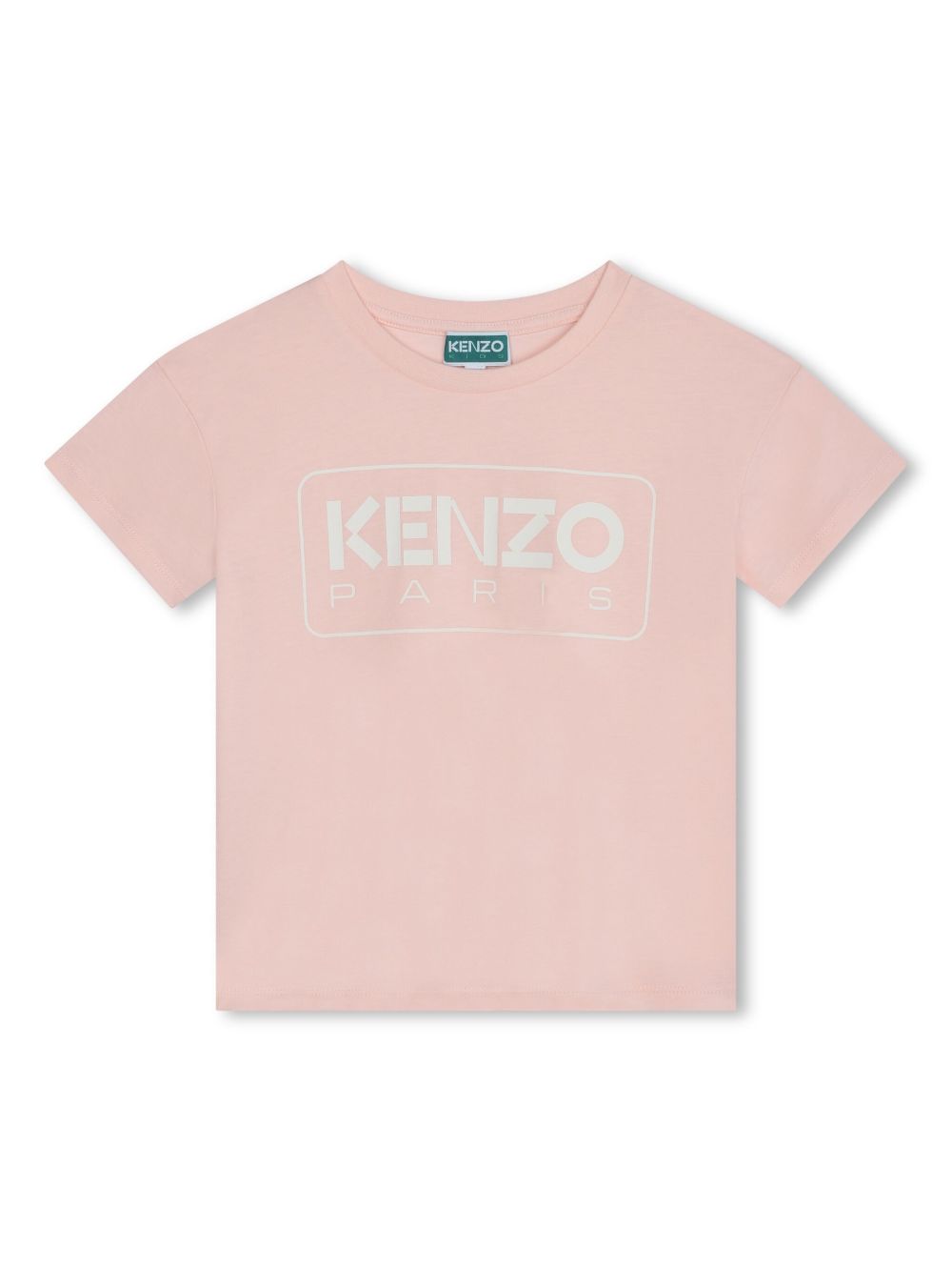 Kenzo Kids logo印花棉T恤 - 粉色
