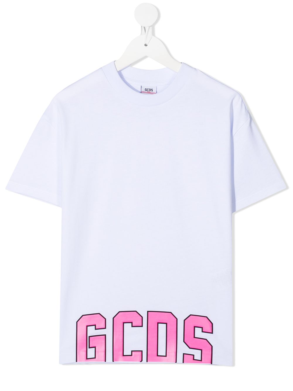 Gcds Kids 学院风logo下摆T恤 - 白色