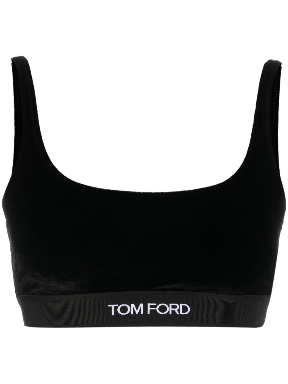 TOM FORD logo底围露背文胸 - 黑色