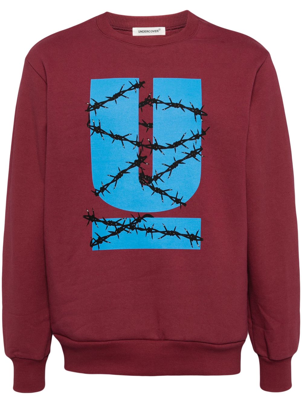 Undercover logo印花棉卫衣 - 红色