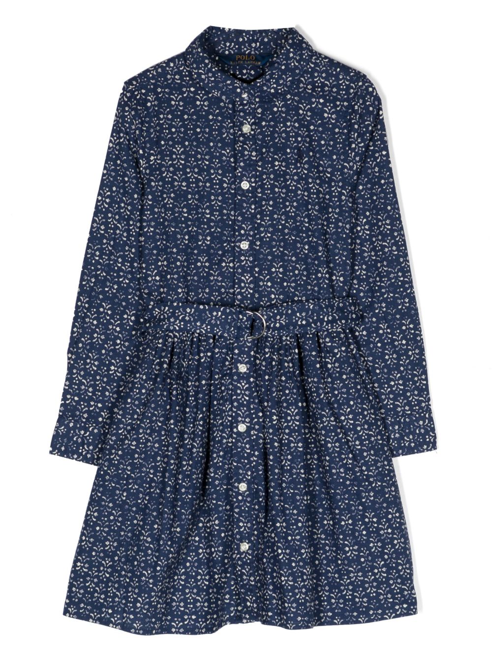 POLO RALPH LAUREN KIDS Louella 褶饰裙摆连衣裙 - 蓝色