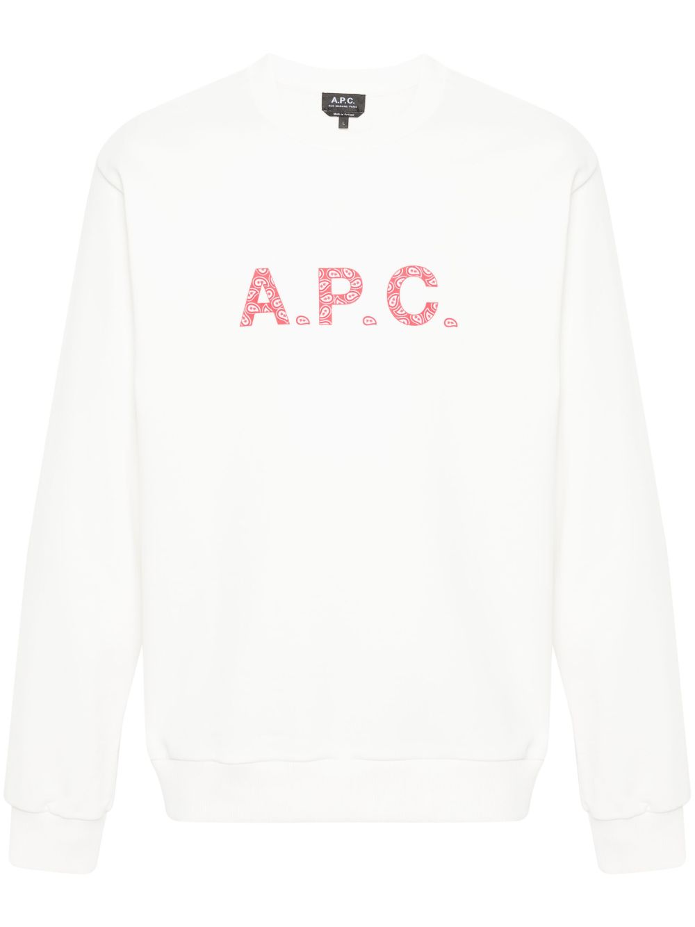 A.P.C. logo印花棉卫衣 - 白色