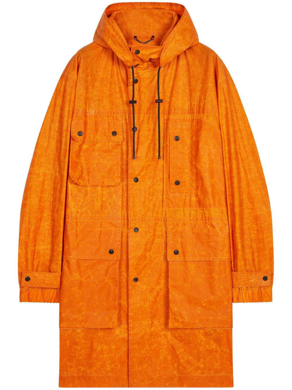 DRIES VAN NOTEN 防水涂蜡棉派克大衣 - 橘色