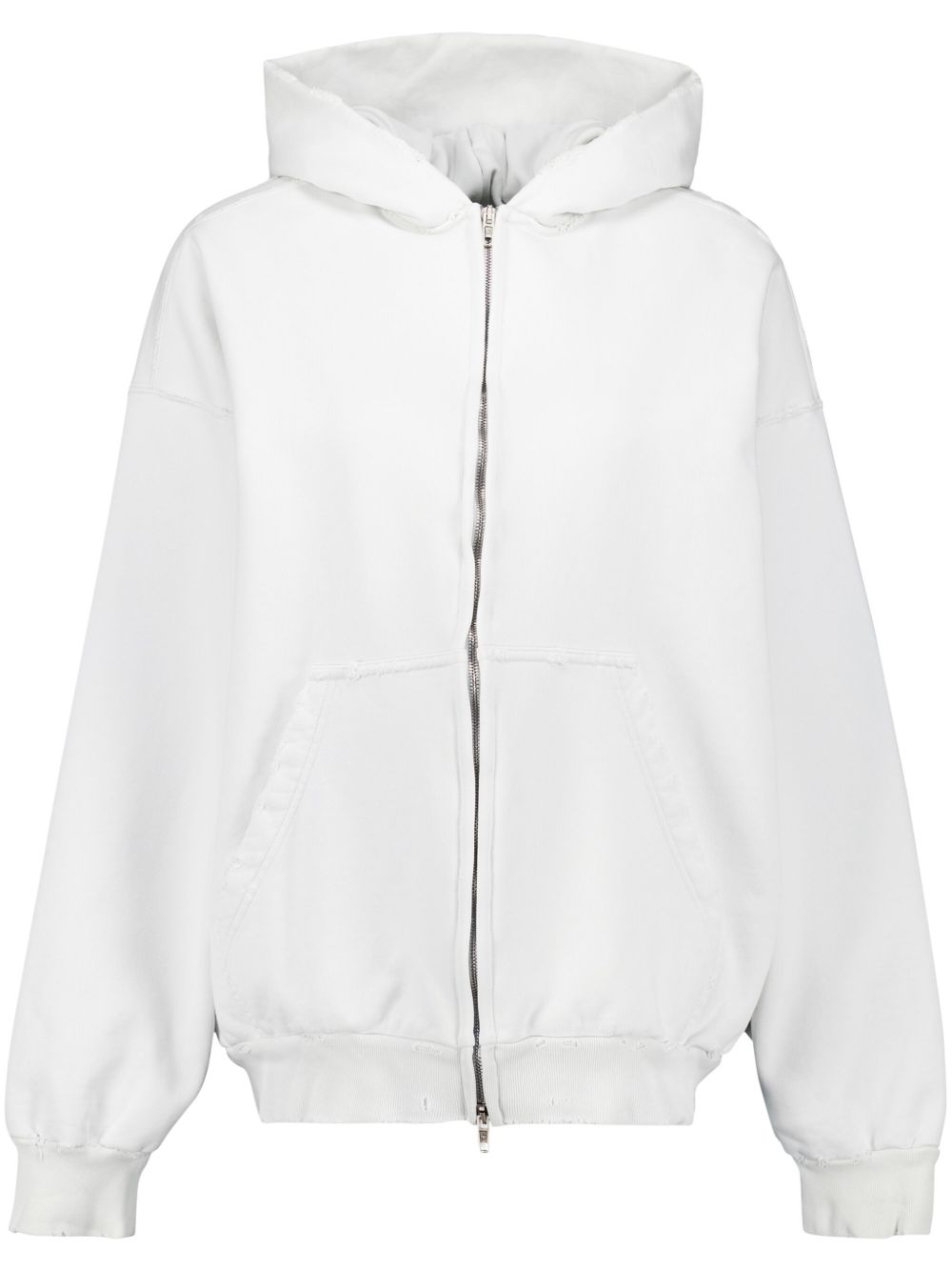 Balenciaga 拉链长袖连帽衫 - 白色