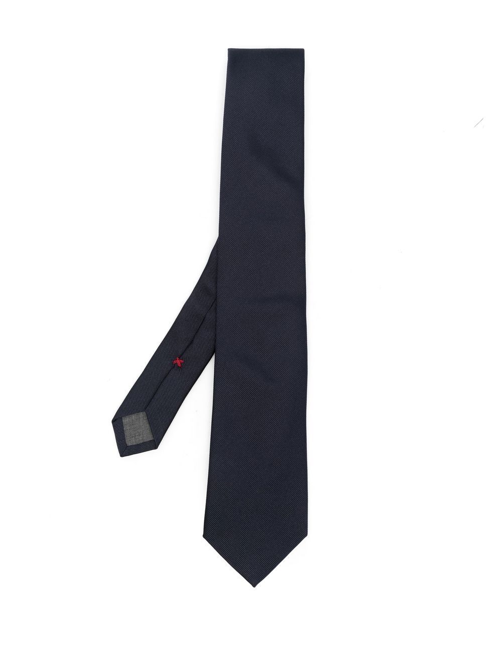 Brunello Cucinelli 缎面尖头领带 - 蓝色