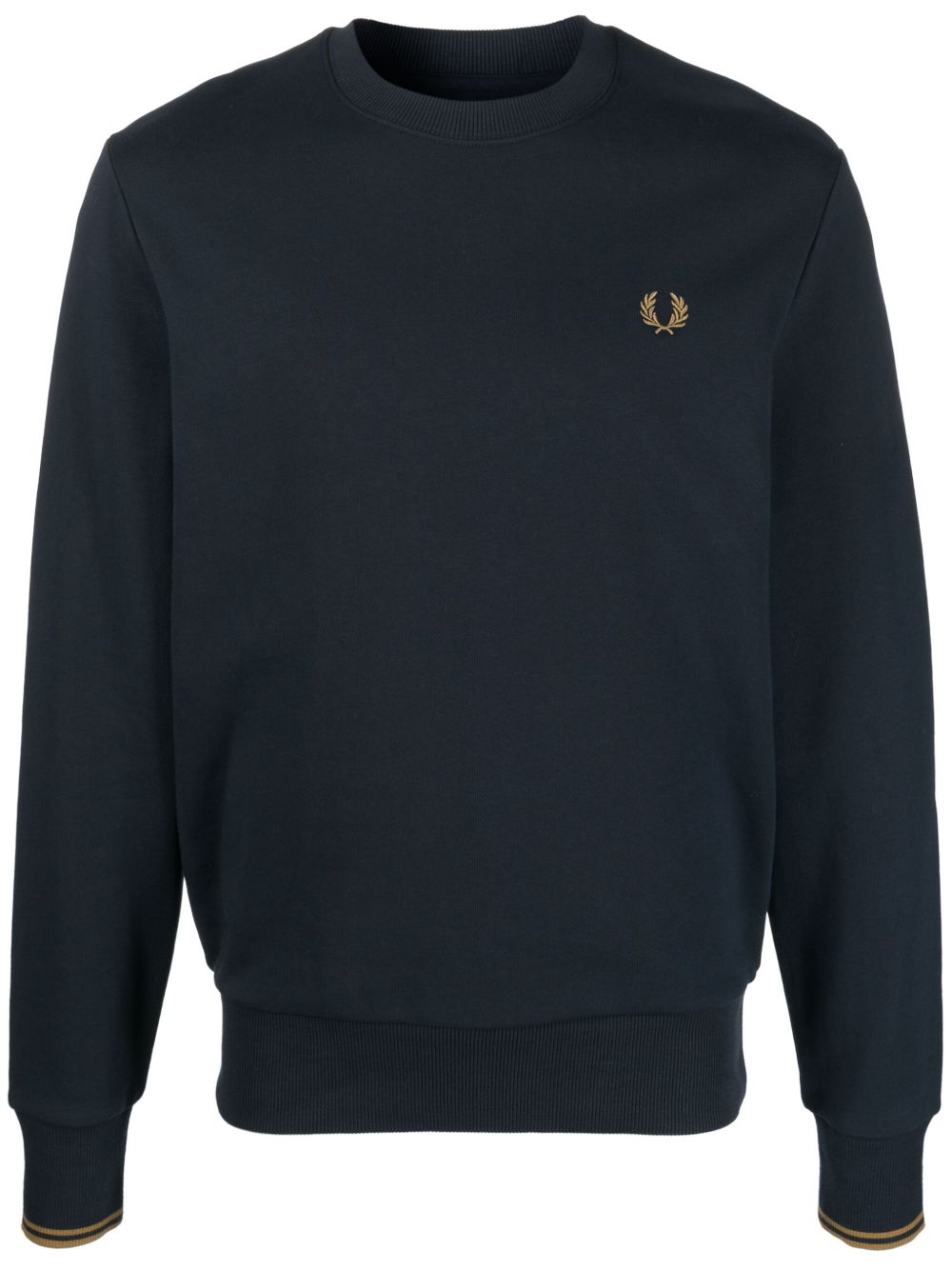 Fred Perry logo刺绣棉卫衣 - 蓝色