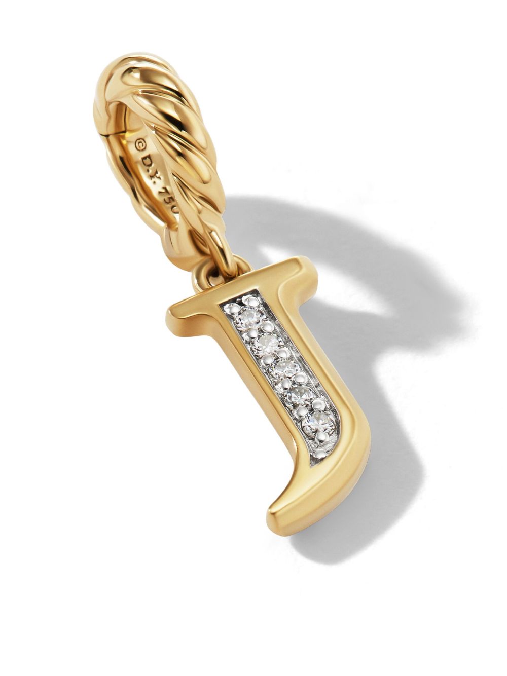 David Yurman 18K黄金J字钻石吊坠 - 金色