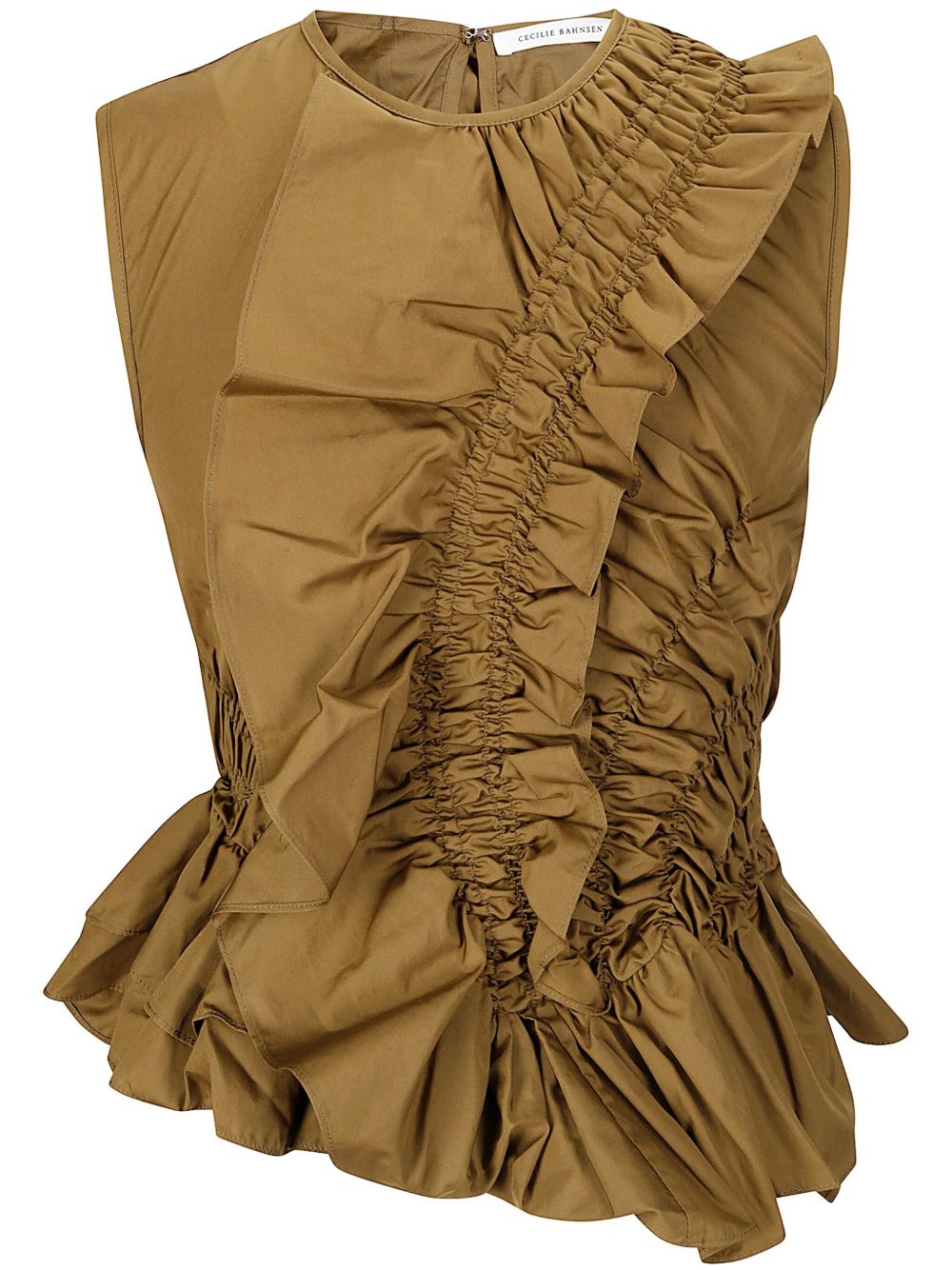 Cecilie Bahnsen Ruffled 马甲 - 褐色