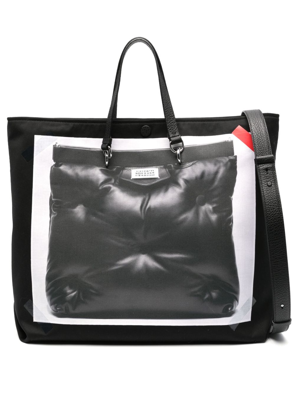 Maison Margiela Glam Slam 错觉效果印花托特包 - 黑色