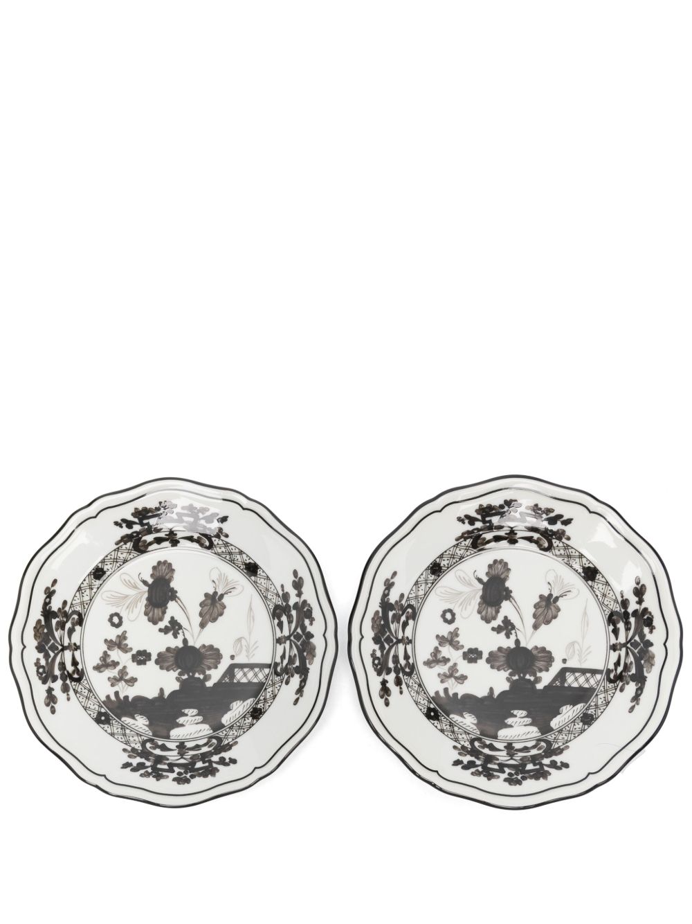 GINORI 1735 陶瓷平底面包盘（两件装） - 白色