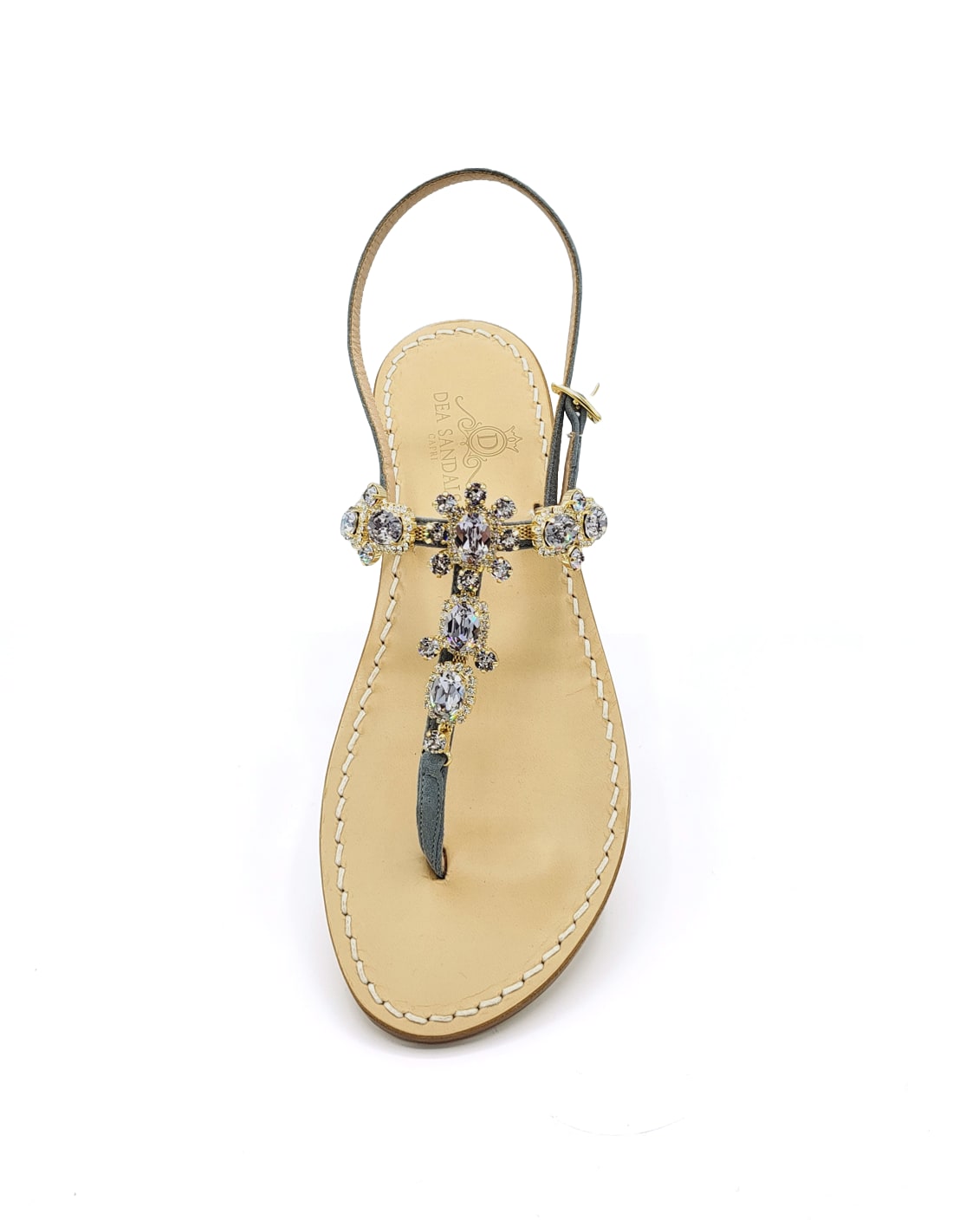 Dea凉鞋Via Krupp Gray Suede Jewel凉鞋