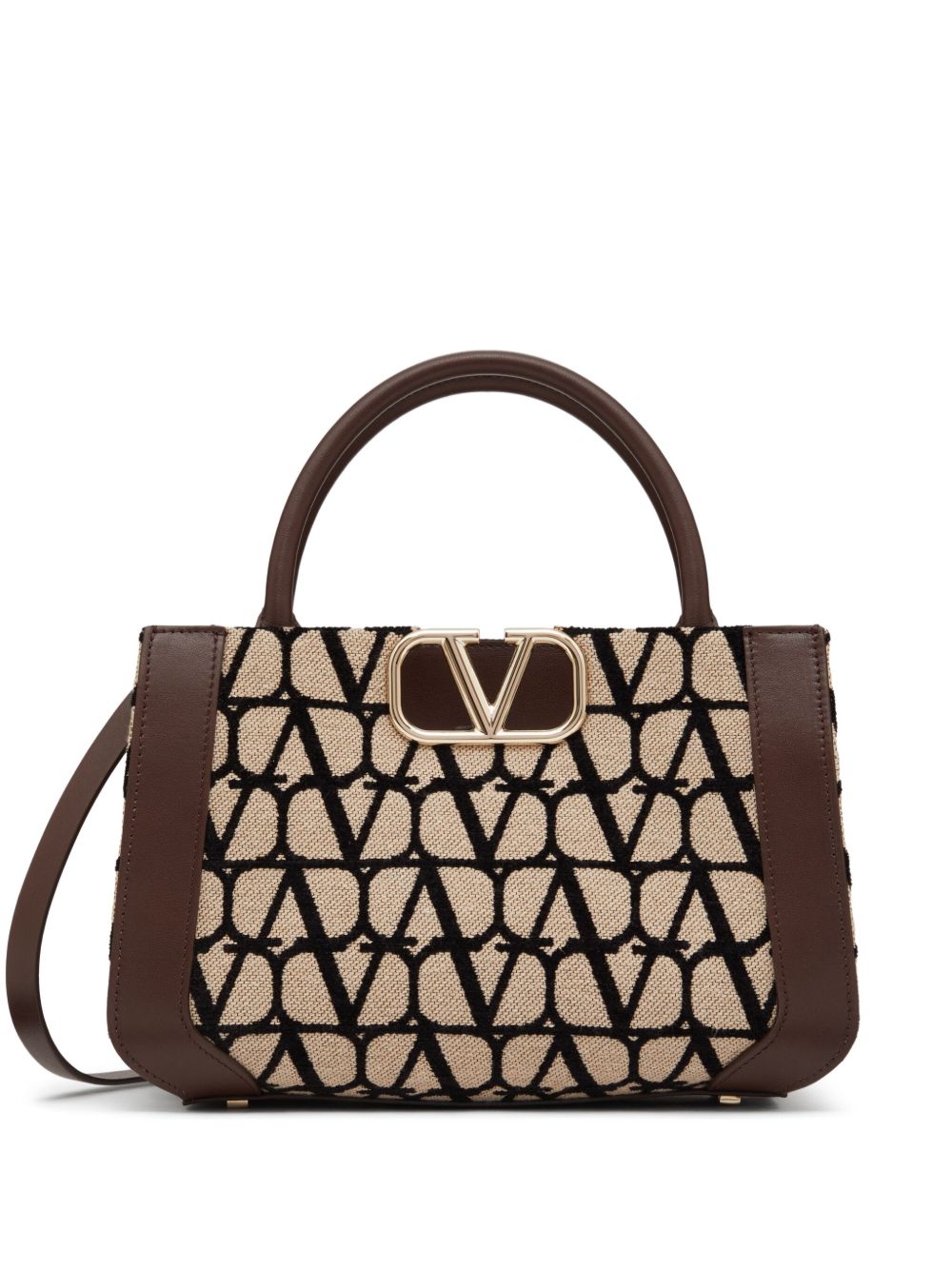 Valentino Garavani VLogo Signature Toile Iconographe 小号手提包 - 褐色