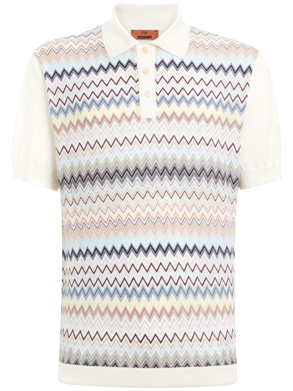 Missoni Z字形图案棉polo衫 - 白色