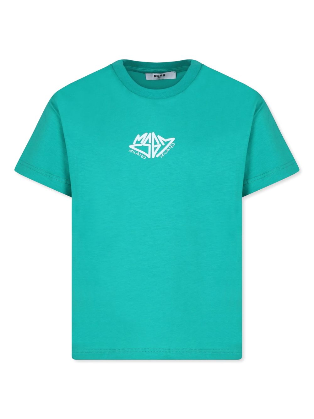 MSGM Kids logo印花T恤 - 绿色
