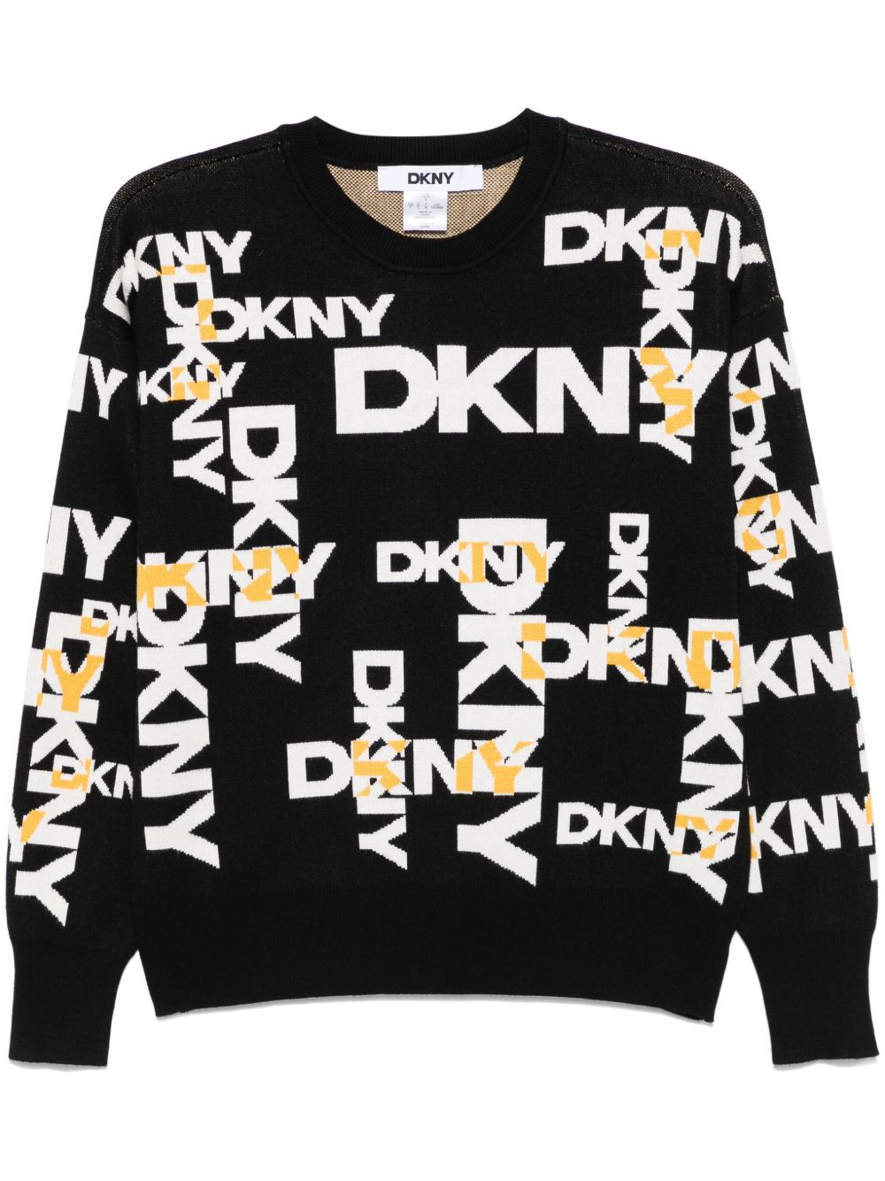 DKNY logo提花毛衣 - 黑色
