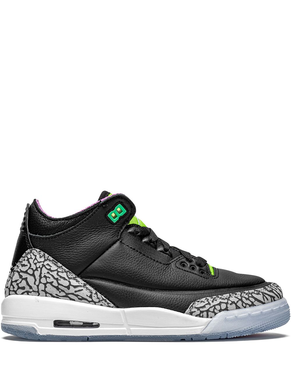 Jordan Kids "Jordan 3 Retro ""Electric Green"" 运动鞋" - 黑色