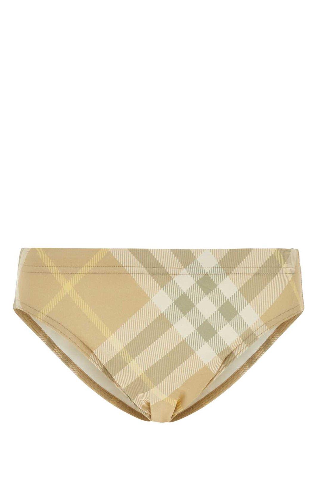 Burberry 复古格纹松紧腰带泳裤