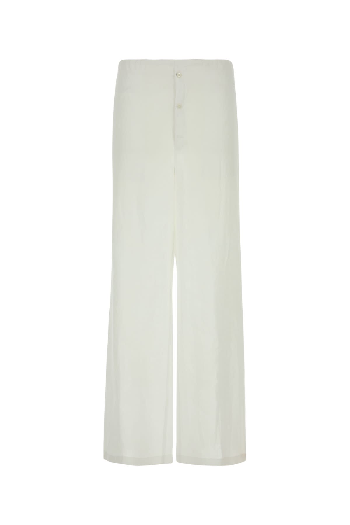 Prada White Cotton Wide-leg Pant