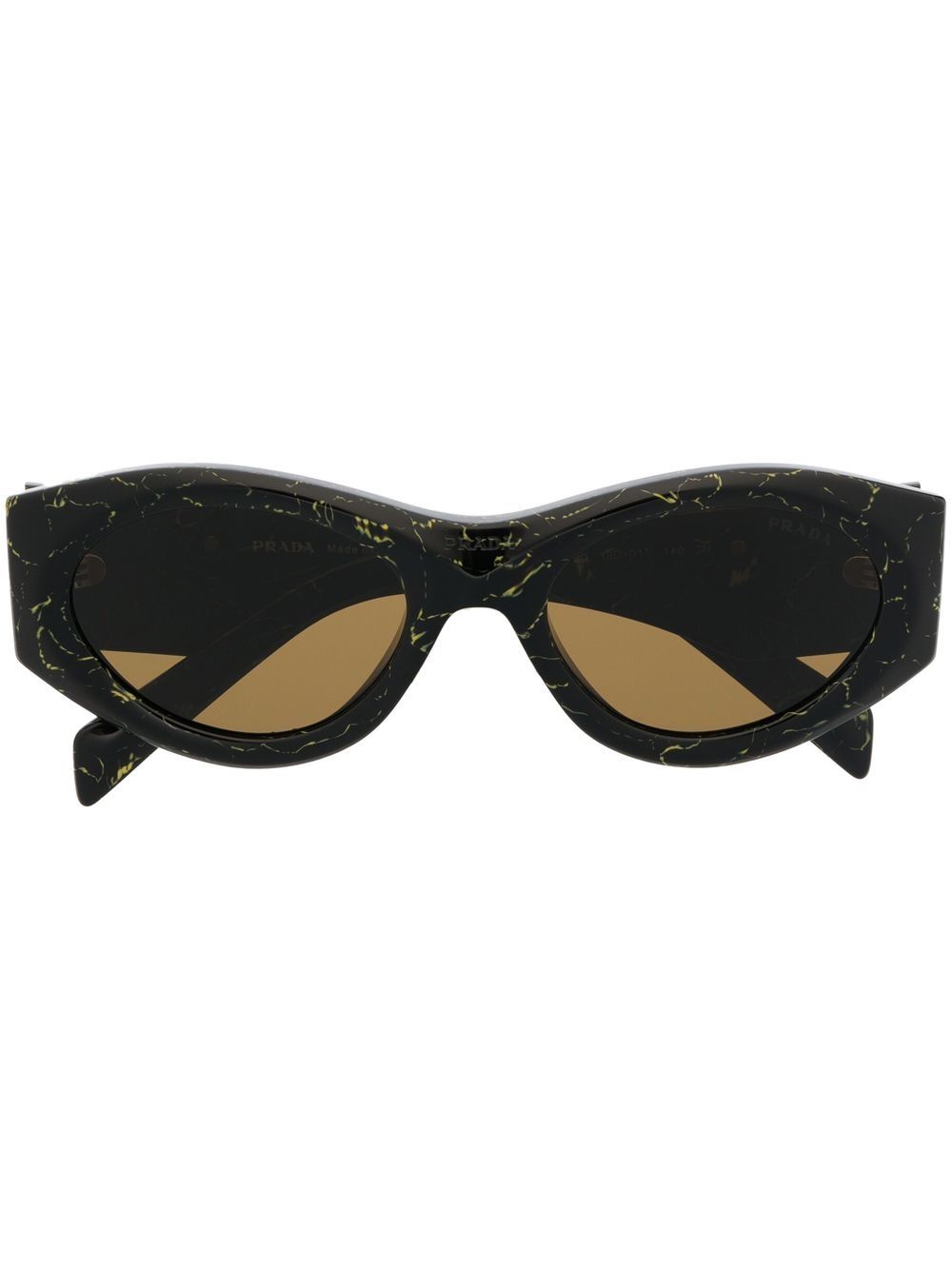 Prada Eyewear logo标牌太阳眼镜 - 黑色