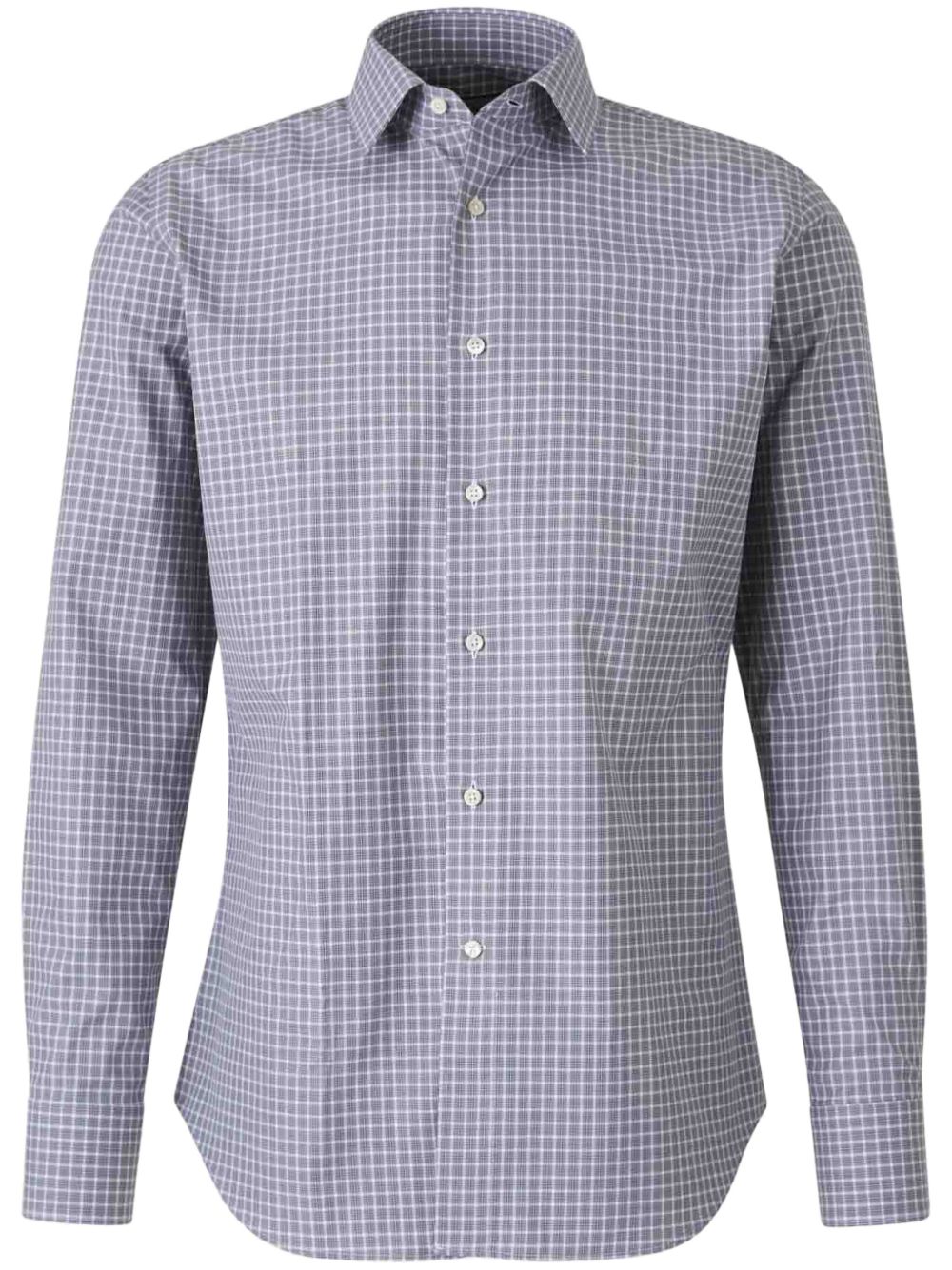 Canali 格纹衬衫 - 灰色