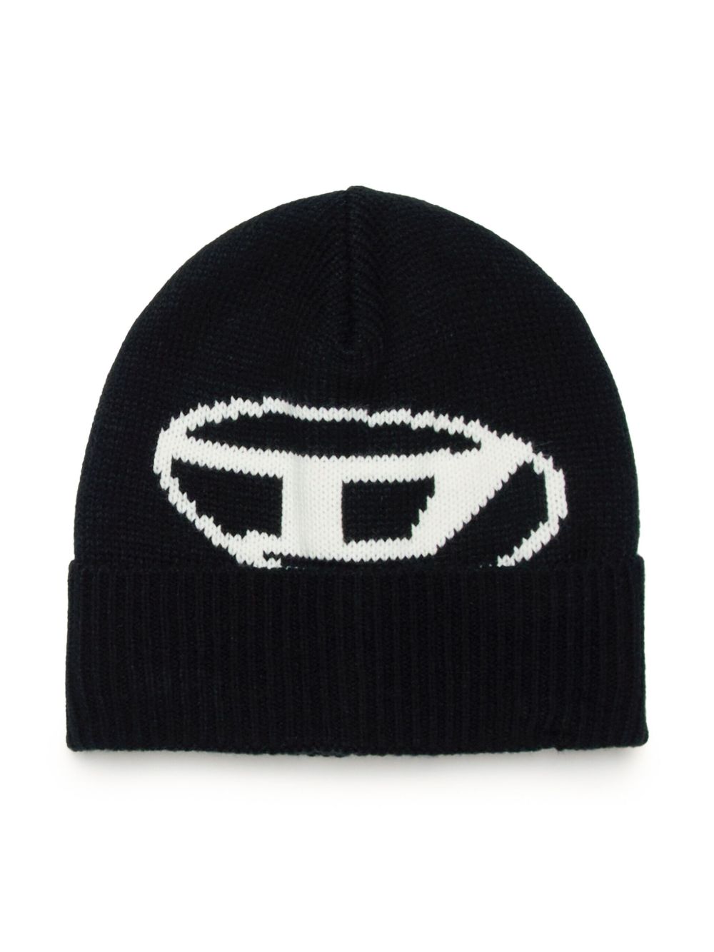 Diesel Kids logo提花套头帽 - 黑色
