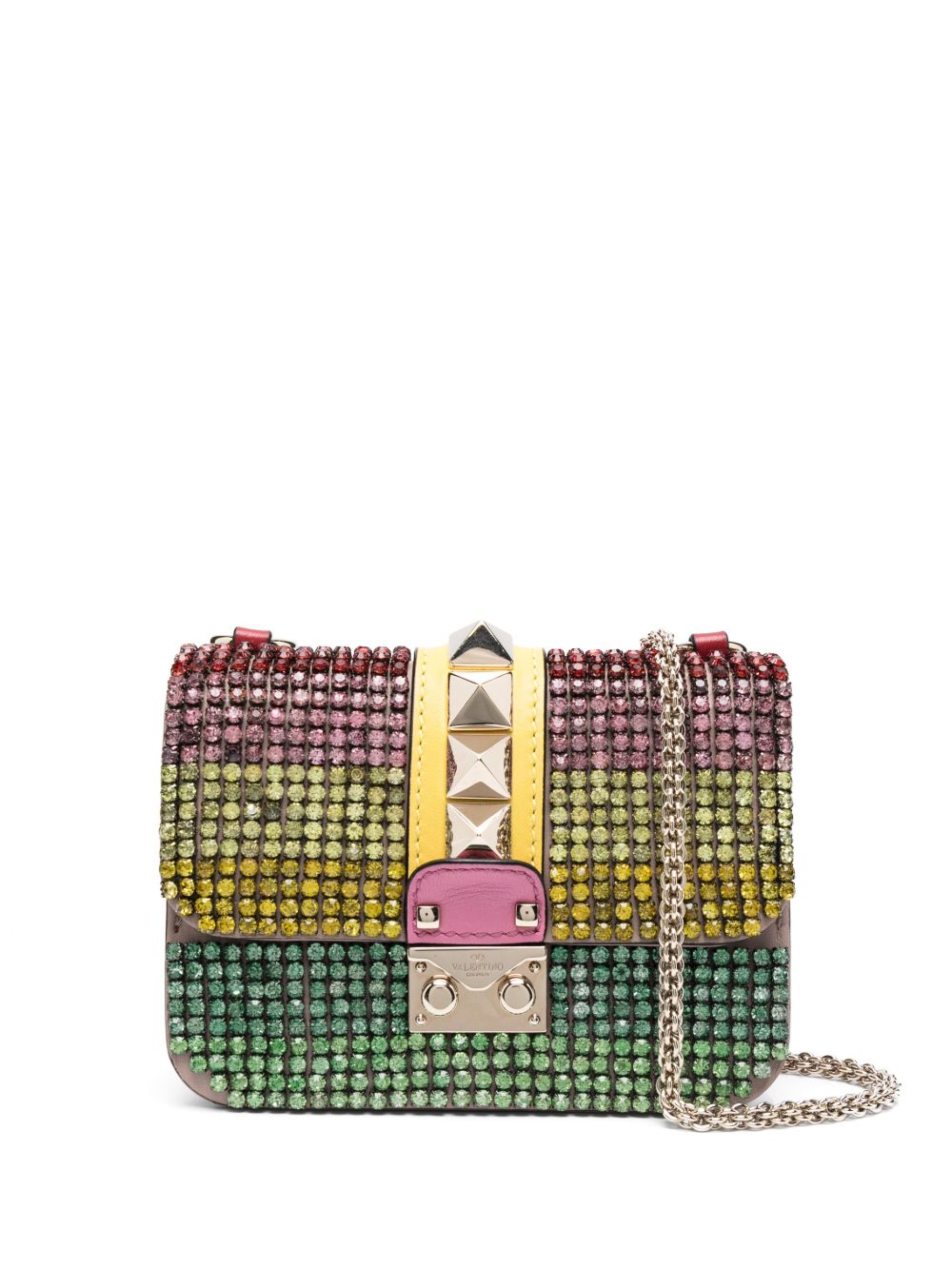 Valentino Garavani Pre-Owned Glam Lock 晶饰单肩包 - 红色