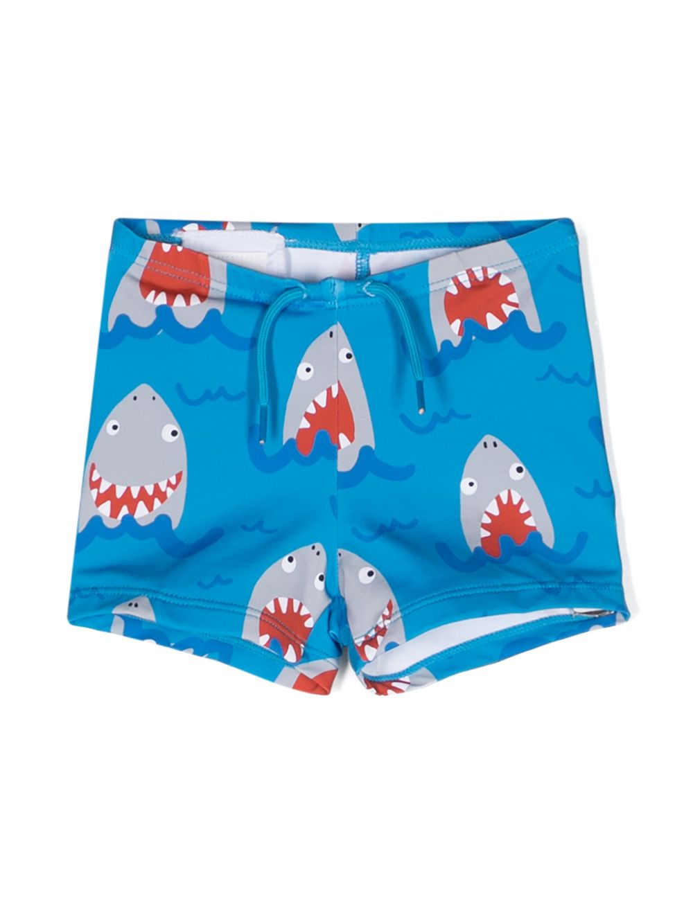Stella McCartney Kids Shark 印花泳裤 - 蓝色