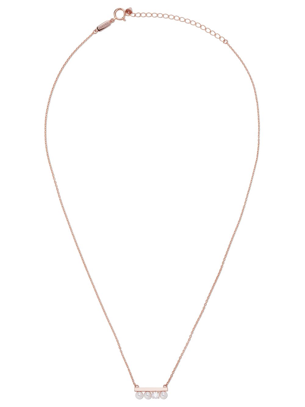 TASAKI Balance 18K玫瑰金小号阿古屋珍珠钻石吊饰项链 - 金色