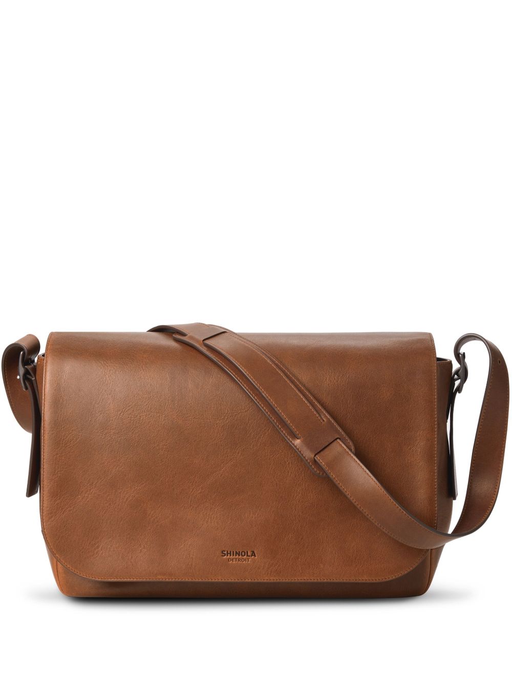 Shinola Runwell 皮质邮差包 - 褐色