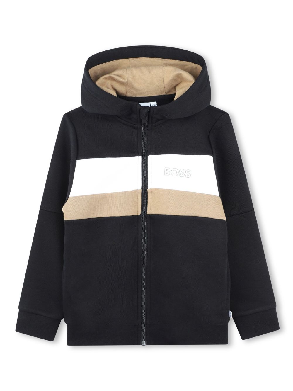 BOSS Kidswear 拉链连帽卫衣 - 黑色