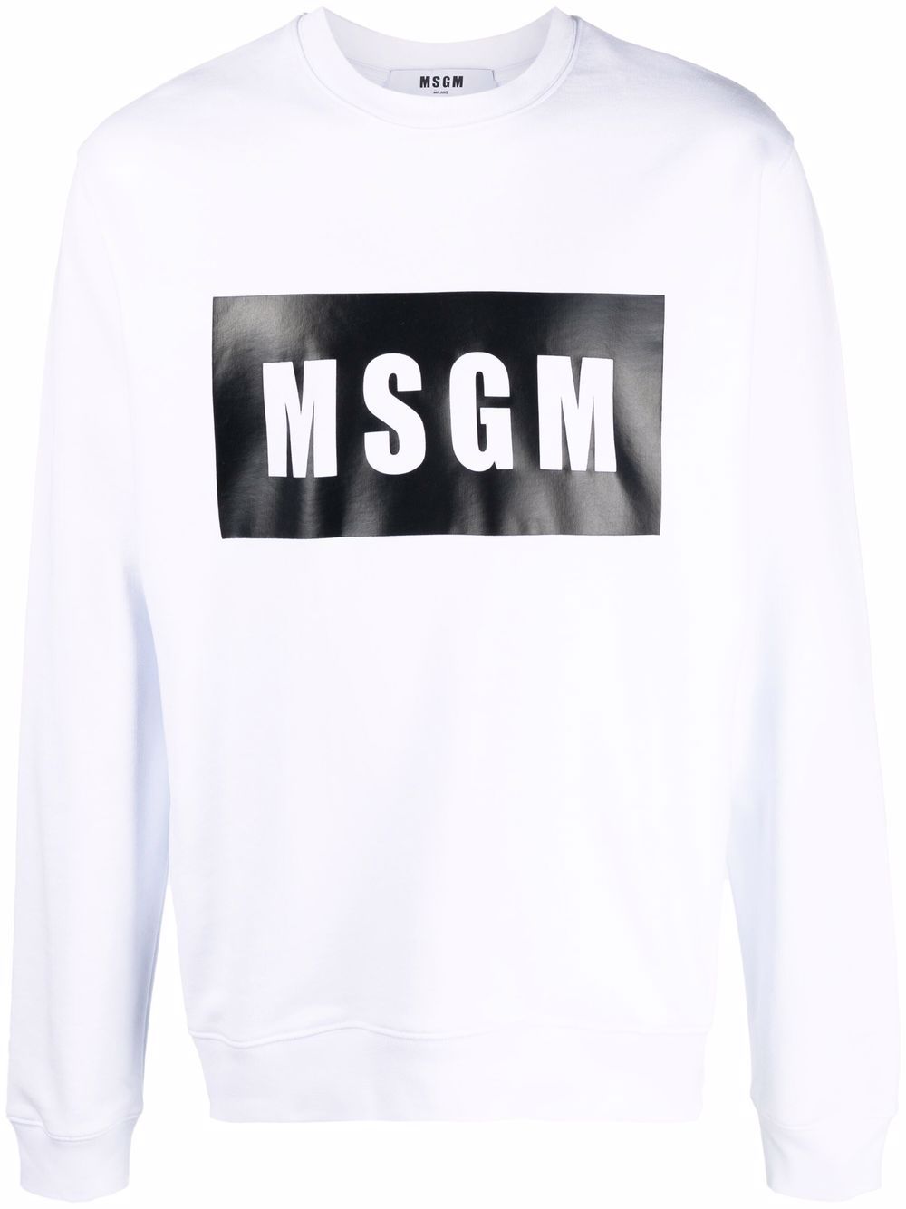 MSGM logo盒形印花卫衣 - 白色
