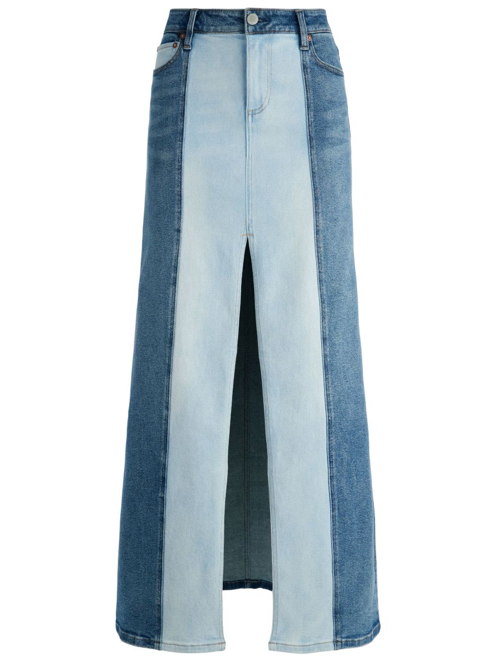 alice + olivia Rye 双色牛仔半身裙 - 蓝色