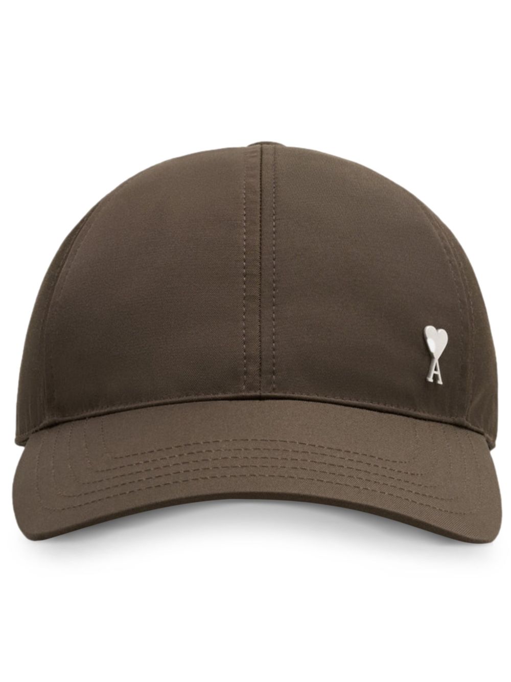 AMI Paris logo图案棒球帽 - 褐色