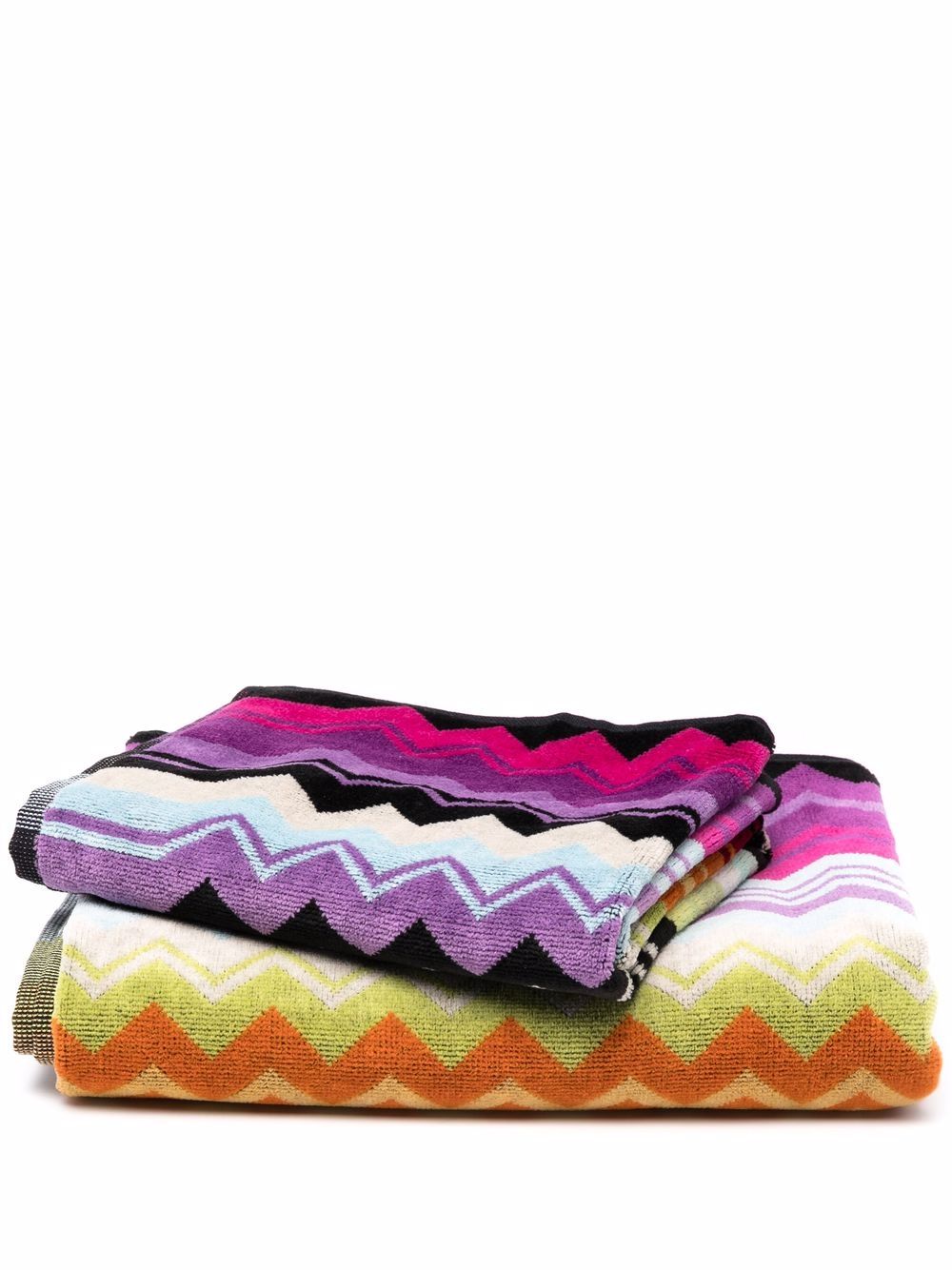 Missoni Home Giacomo 浴巾擦手巾两件式套装 - 黑色
