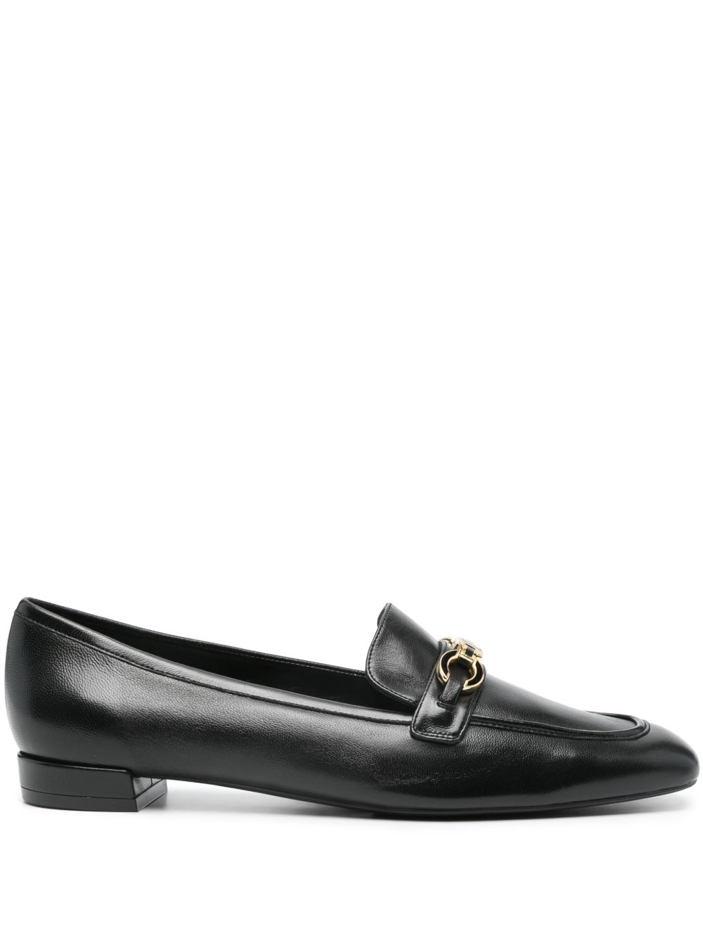 Stuart Weitzman logo标牌皮质乐福鞋 - 黑色