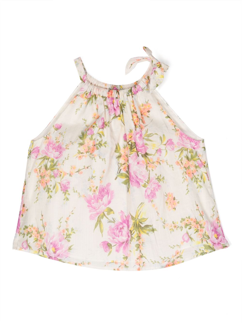 ZIMMERMANN Kids 花卉印花棉无袖上衣 - 中性色