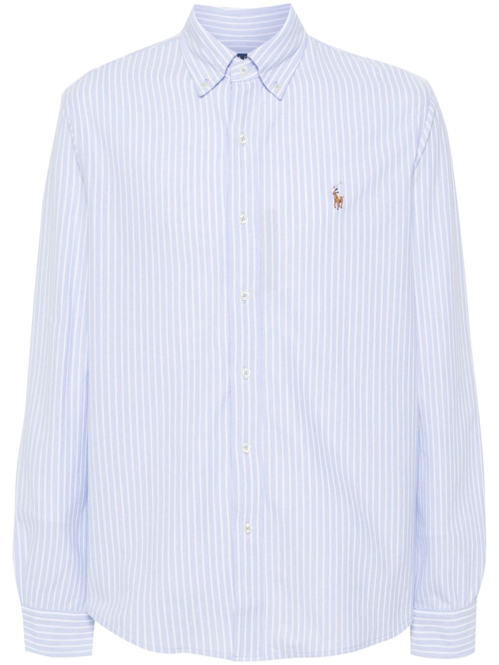 Polo Ralph Lauren Polo-Pony 图案条纹衬衫 - 蓝色