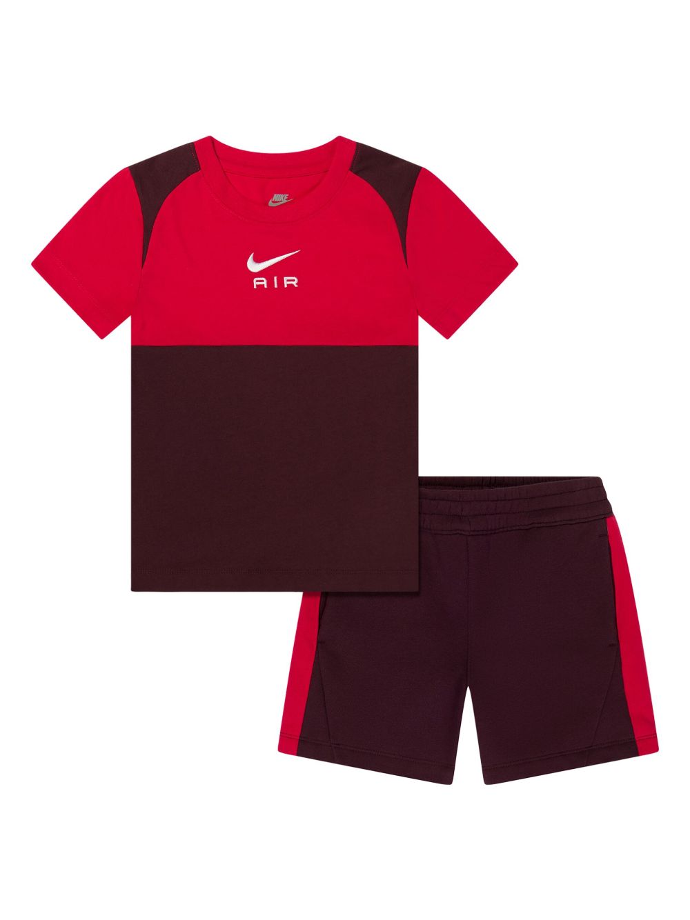 Nike Kids logo印花短裤套装 - 红色