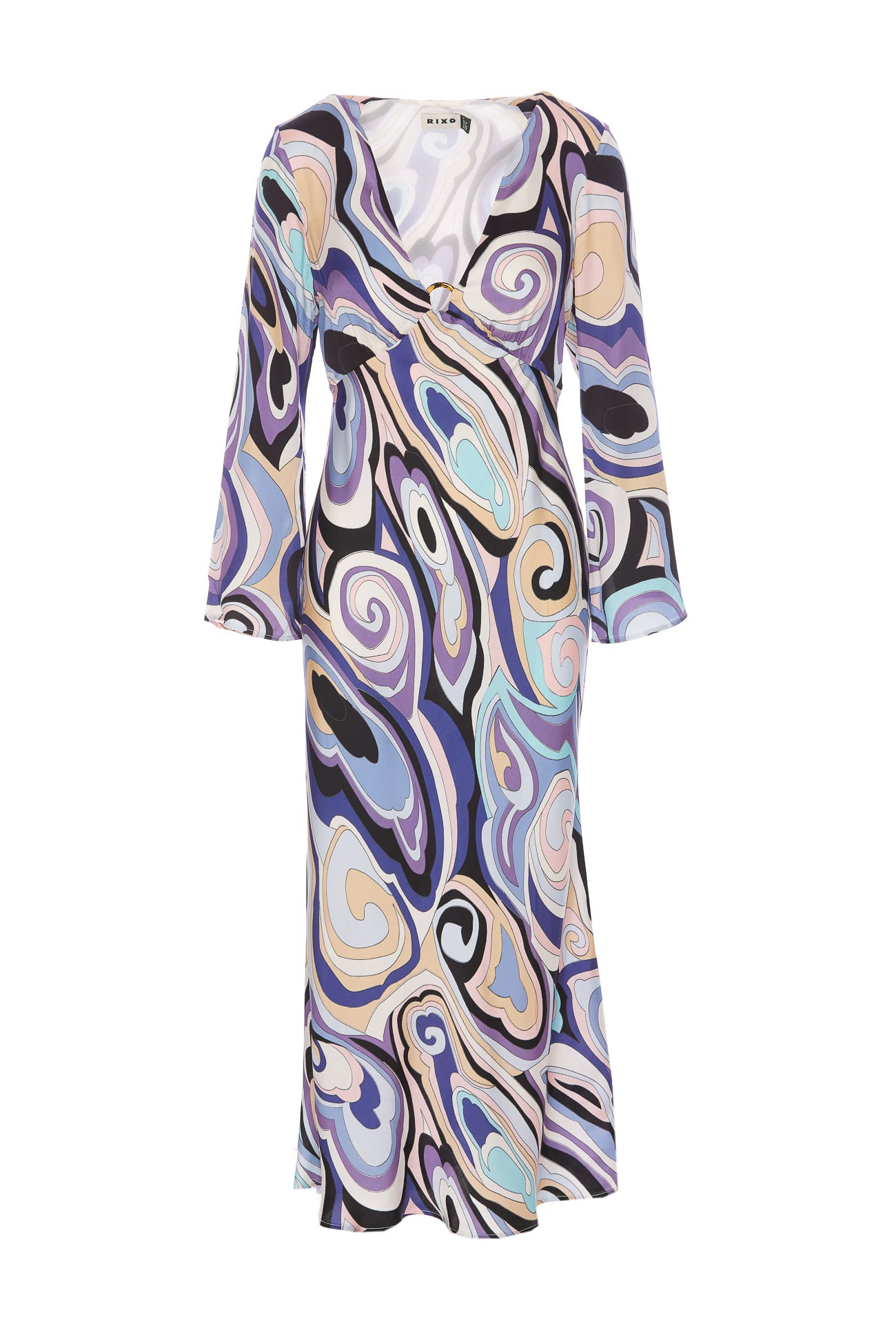 RIXO Terri Midi Satin Dress