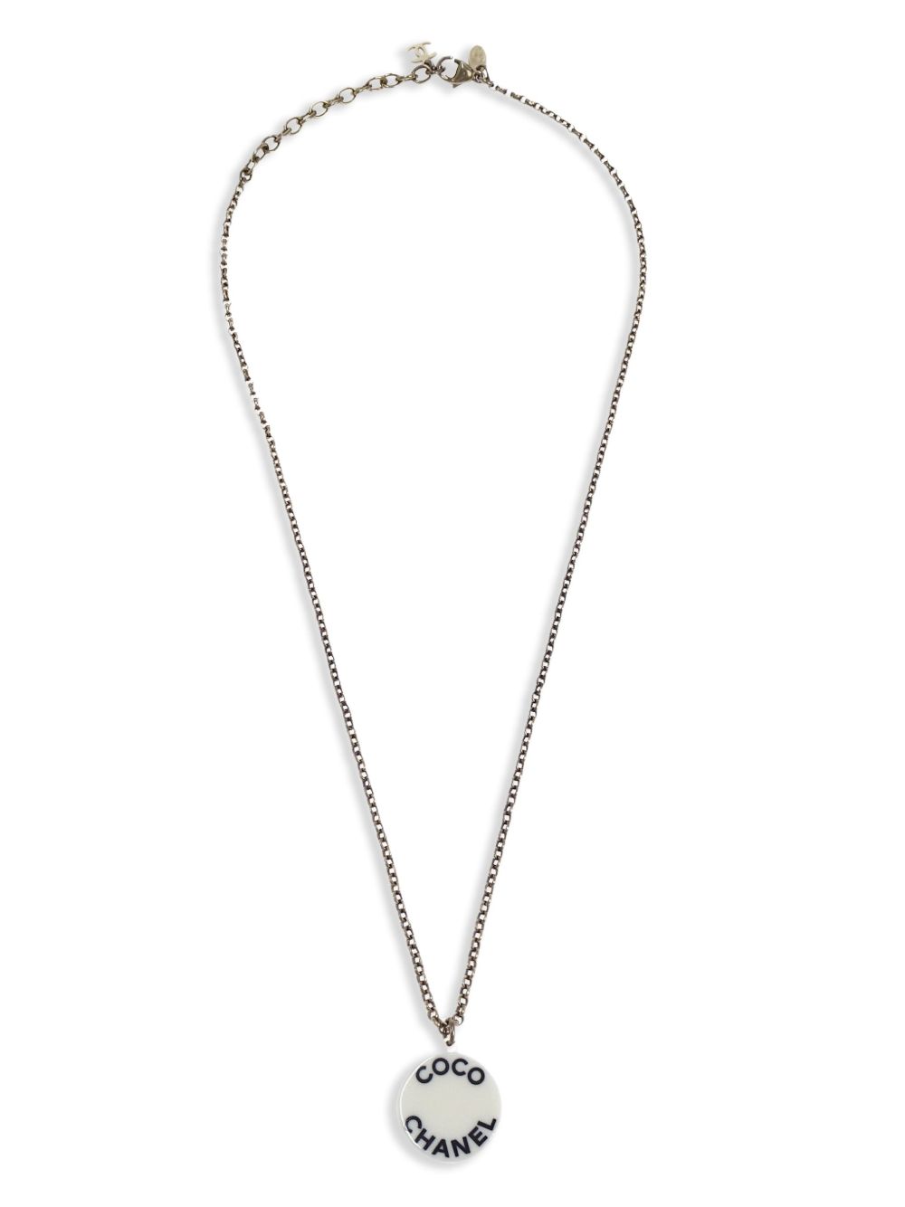 CHANEL Pre-Owned logo吊饰项链（2007年典藏款） - 银色