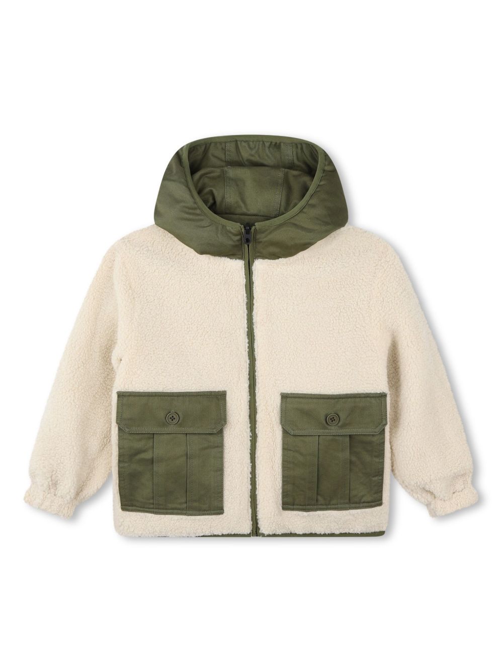 Marc Jacobs Kids logo印花双面飞行员夹克 - 绿色