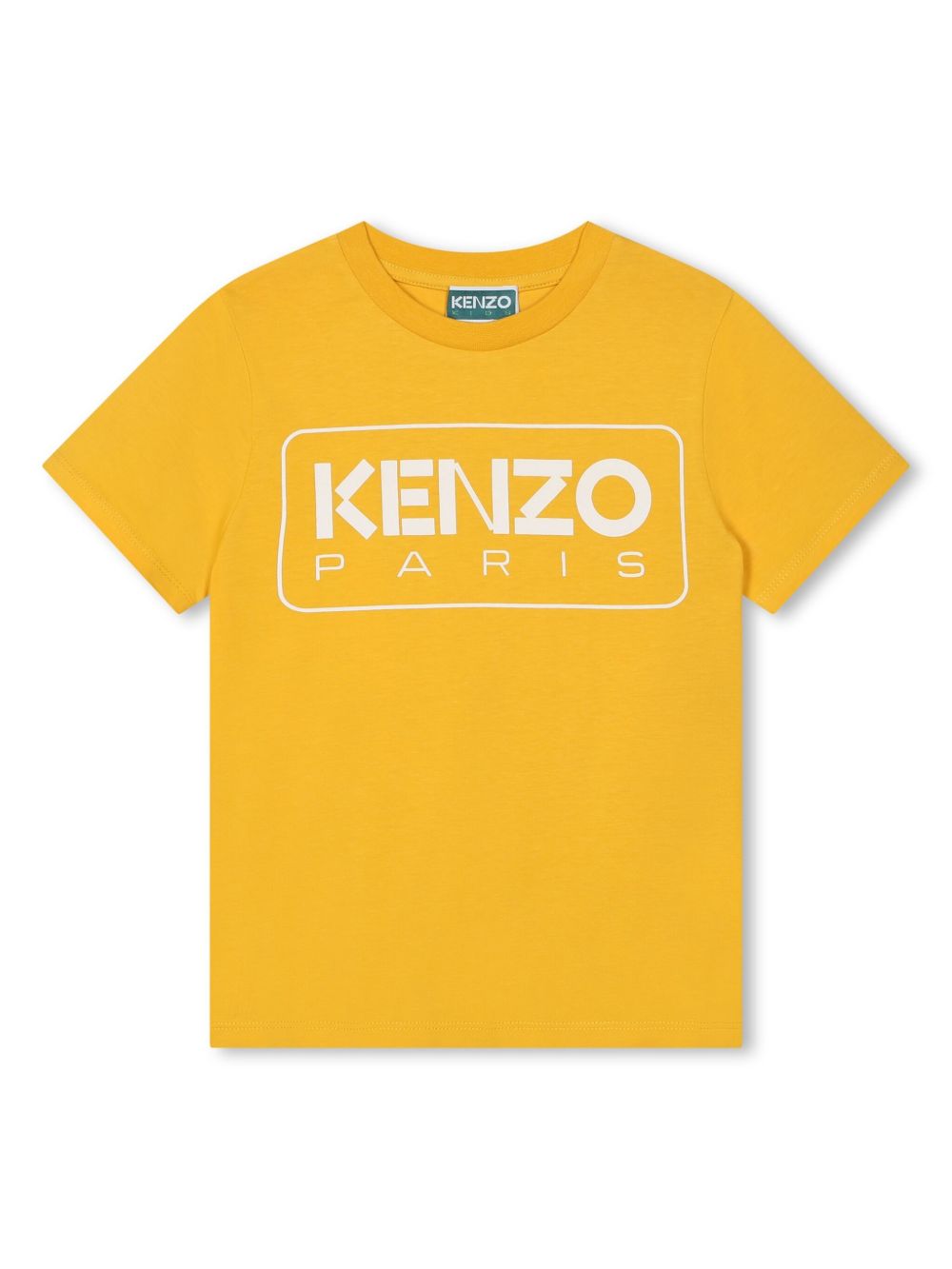 Kenzo Kids logo印花棉T恤 - 黄色