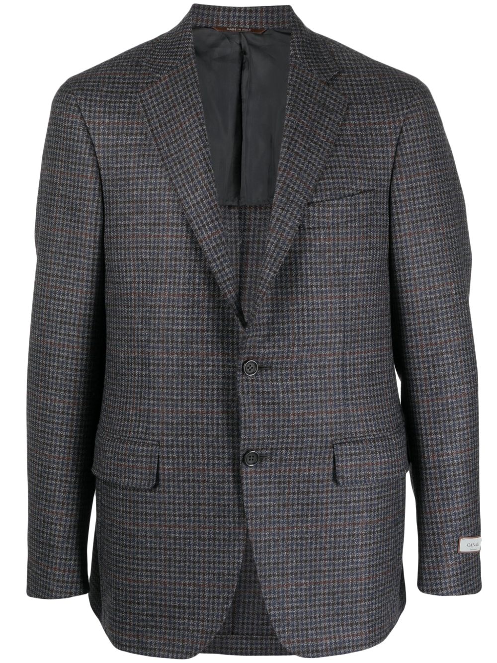 Canali Kei 格纹西装夹克 - 蓝色