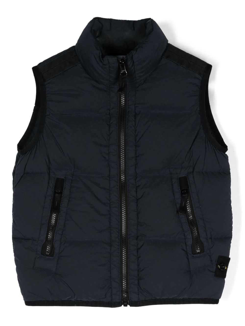 Stone Island Junior 罗盘徽章绗缝马甲 - 蓝色