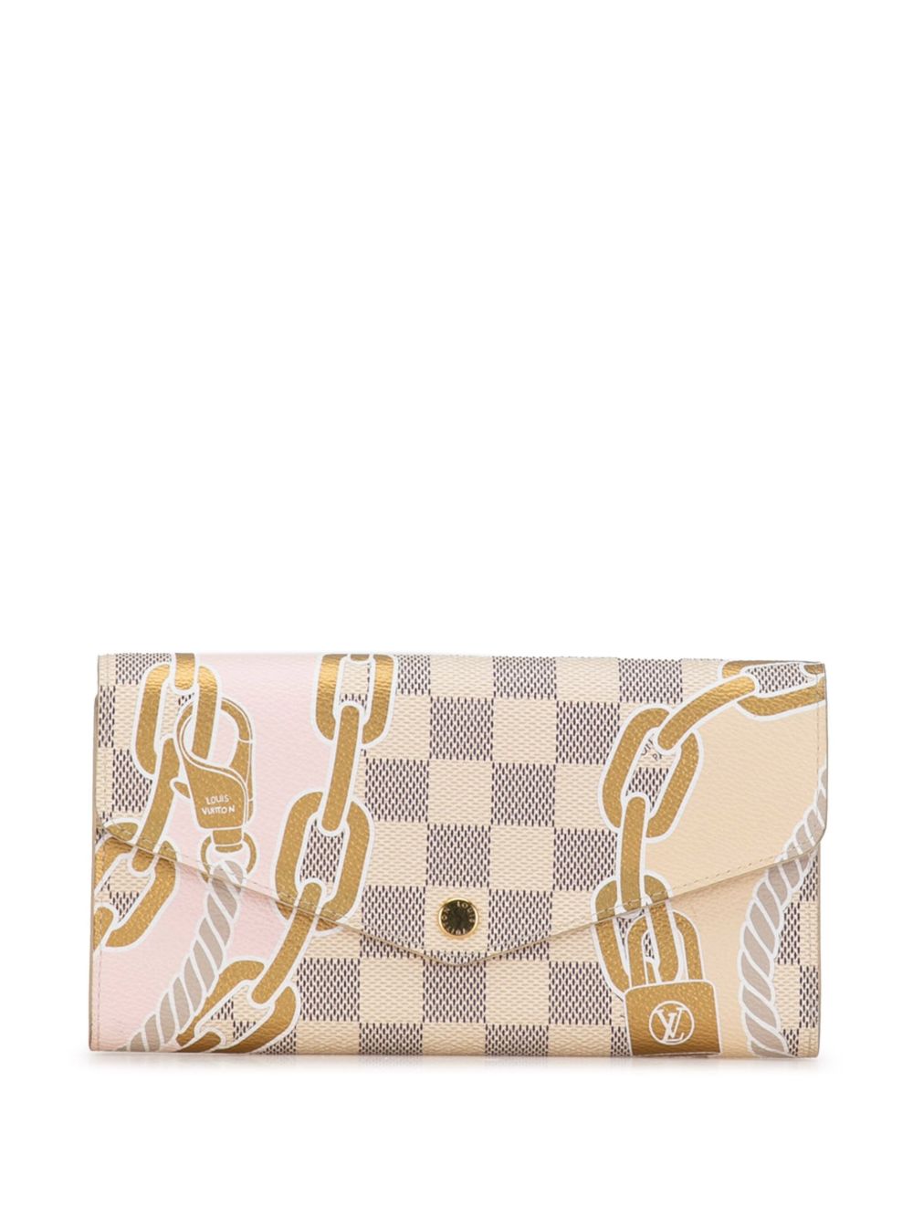 Louis Vuitton Pre-Owned Damier Azur Nautical Sarah 长款钱包（2021-2023年典藏款） - 白色