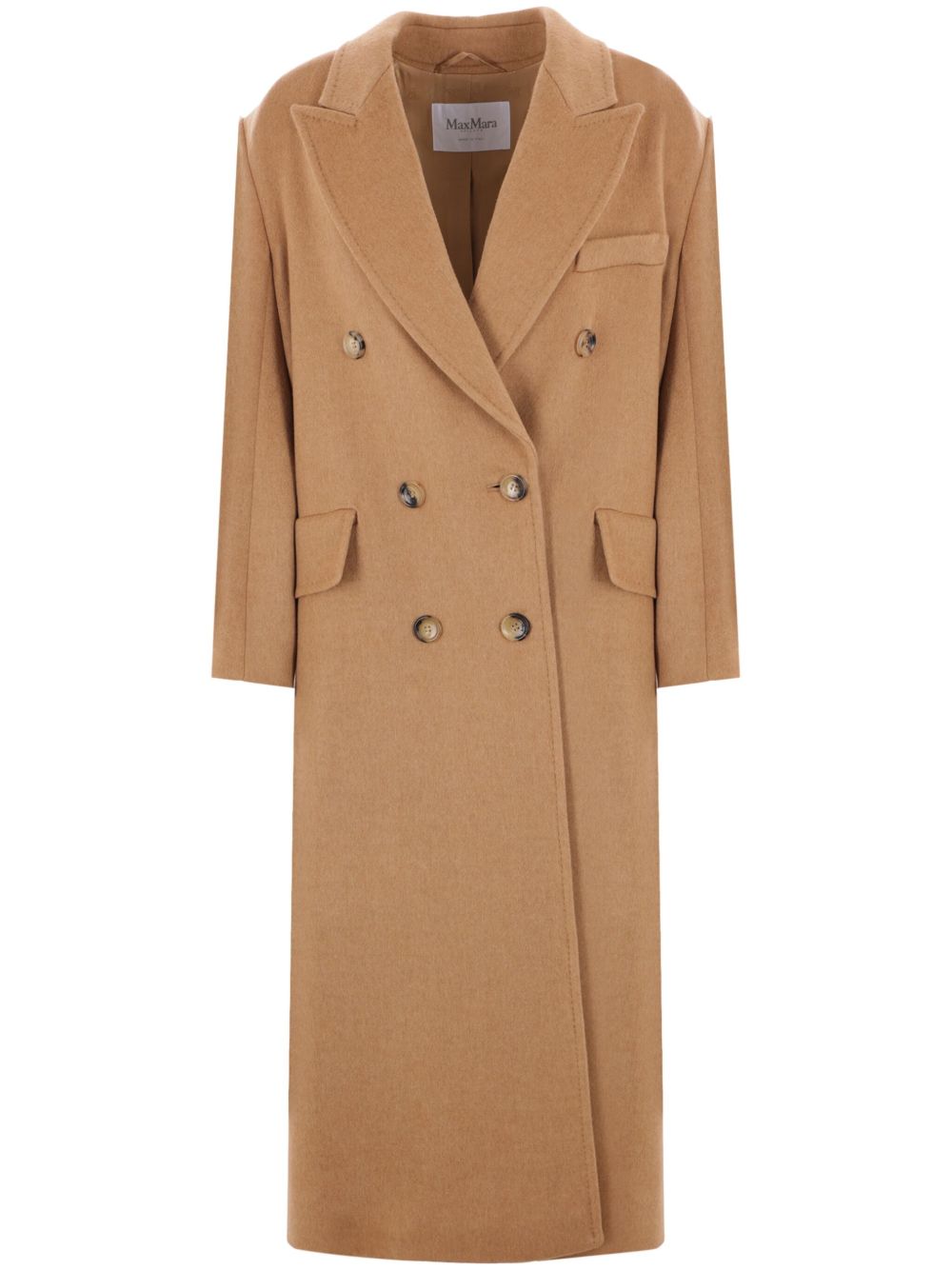 Max Mara 双排扣骆驼绒外套 - 褐色