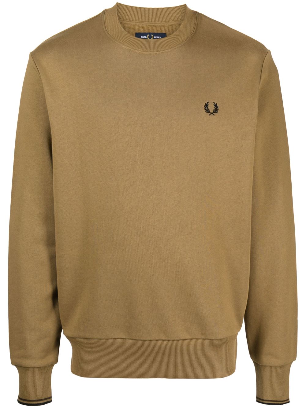 Fred Perry logo刺绣针织毛衣 - 褐色