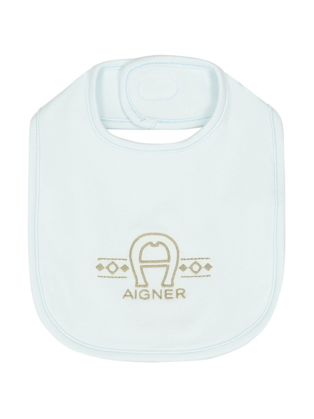 Aigner Kids logo刺绣围嘴 - 蓝色