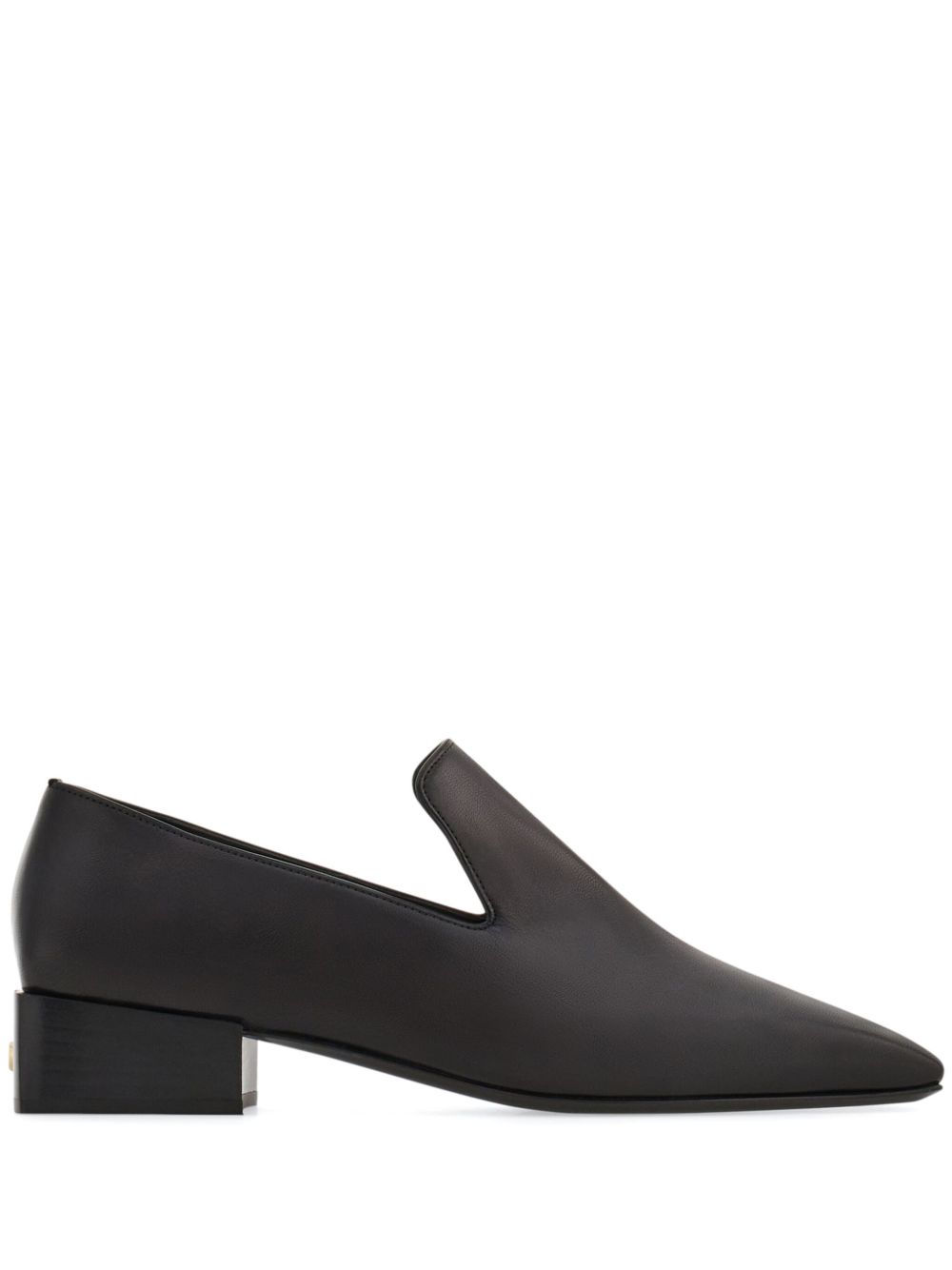 Ferragamo 方头乐福鞋 - 黑色