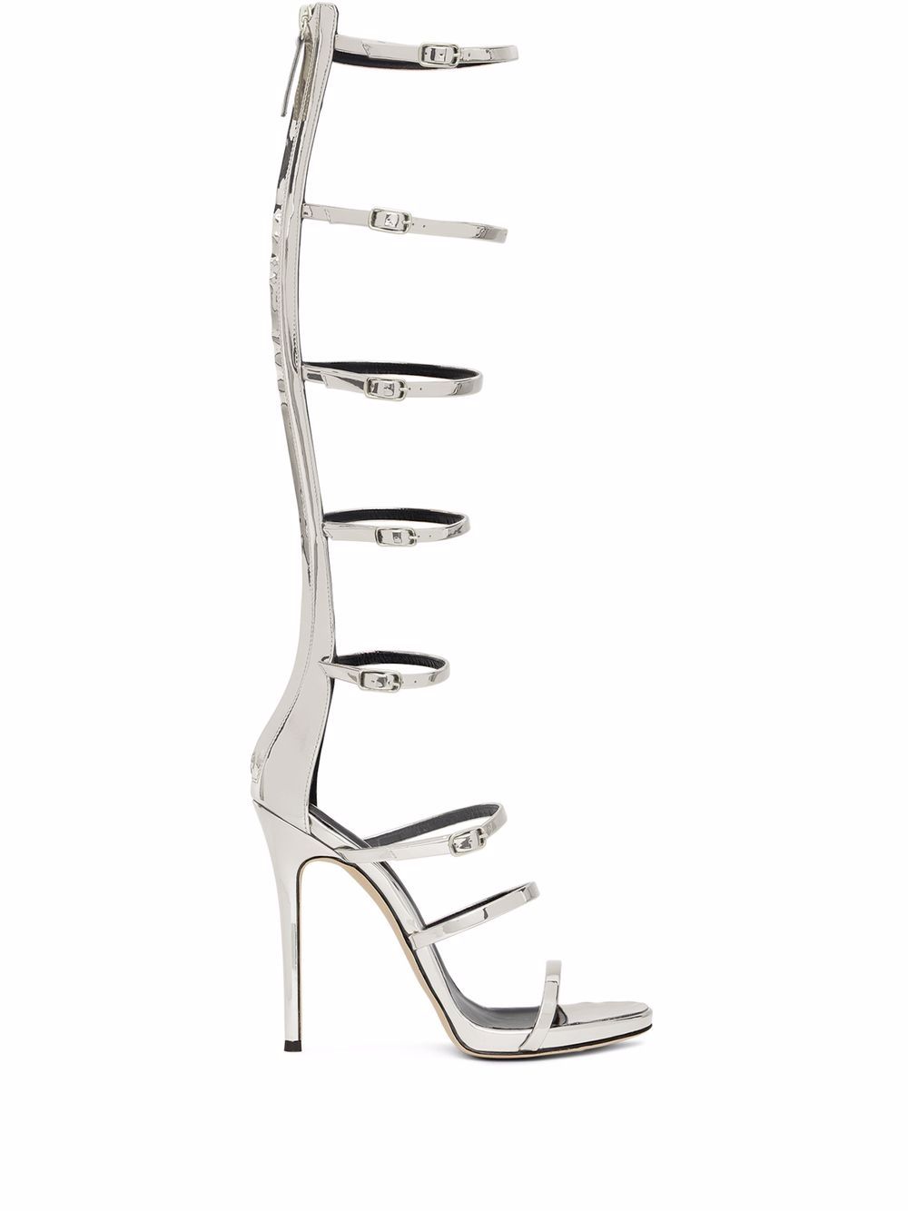 Giuseppe Zanotti Super Harmony 笼形设计高跟凉鞋 - 银色